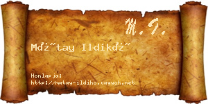 Mátay Ildikó névjegykártya